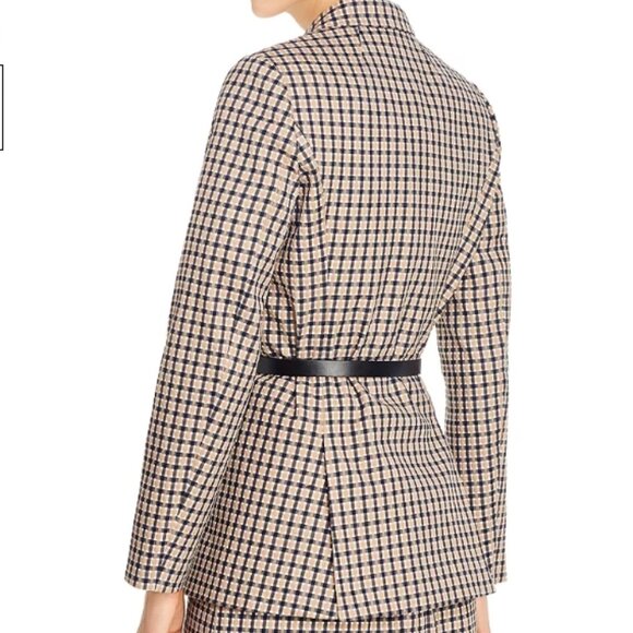 Elie Tahari Bree Belted Check Blazer 4 - Picture 4 of 5